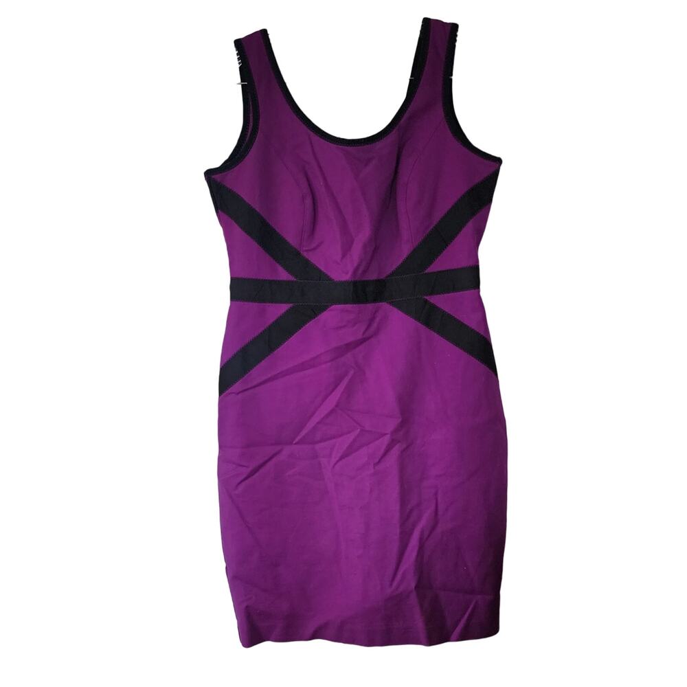Worthington Women's Purple Black Tank Bodycon Dress Size 10